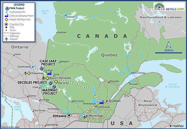 Figure 2 – Power Metals Corp Project Location Map
