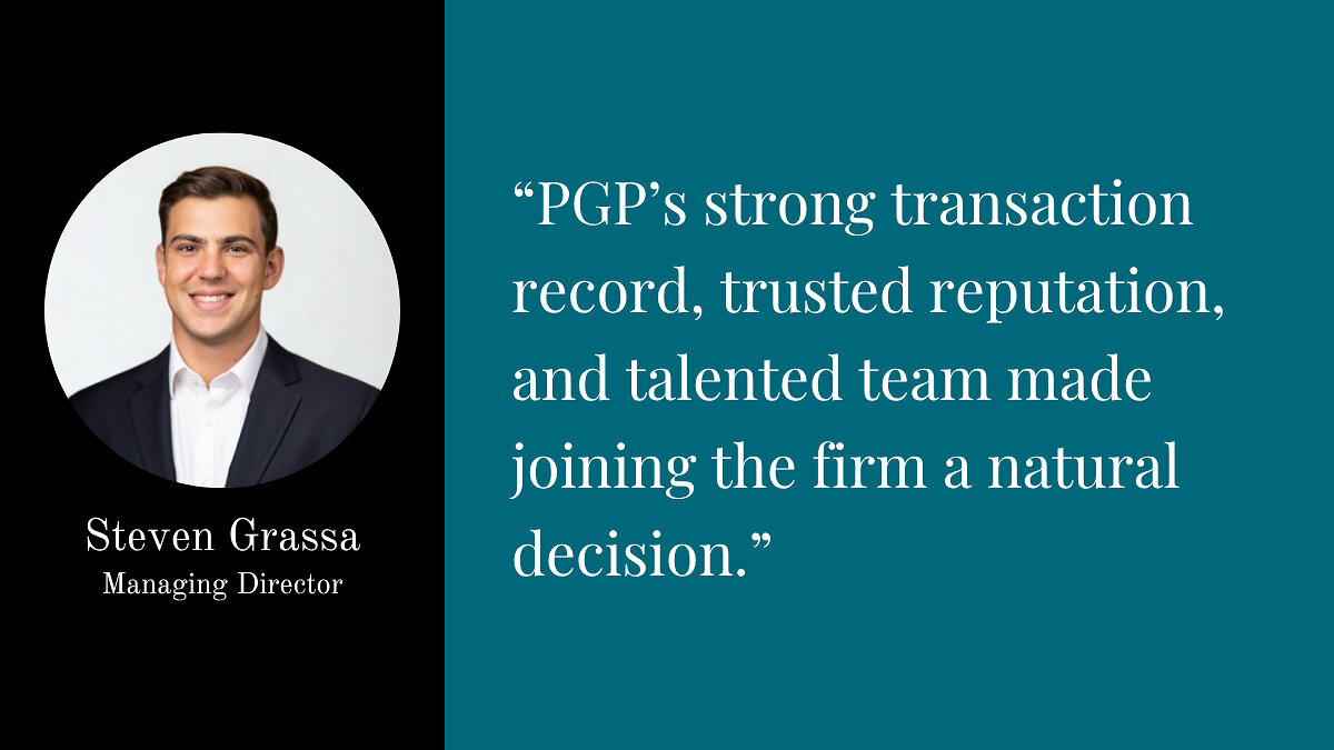 PGP Welcomes Steven Grassa as Managing Director to Deepen Healthcare Services Coverage