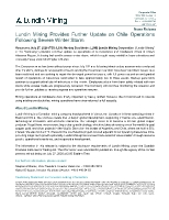 Lundin Mining Provides Further Update on Chile Operations Following Severe Winter Storm