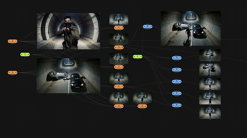 The AICRON node-based workflow used to create the "Agent Kim: Reactivated" sequence (Courtesy of Morpheus Studios) The AICRON node-based workflow used to create the "Agent Kim: Reactivated" sequence (Courtesy of Morpheus Studios)