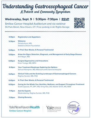 Debbie's Dream Foundation Collaborates with Yale Cancer Center to Present Community Symposium on Gastroesophageal Cancer