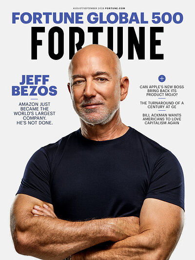 Amazon Executive Chair Jeff Bezos is featured on the cover of Fortune's August/September 2026 issue. Photograph by Spencer Lowell for Fortune. Amazon Executive Chair Jeff Bezos is featured on the cover of Fortune's August/September 2026 issue. Photograph by Spencer Lowell for Fortune.