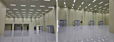 Construction Partially Completed for Formation Process Clean Room with Humidity Control (approximately 5,480 sq.ft.) in Main Industrial Warehouse at Battery Cell Expansion Facility