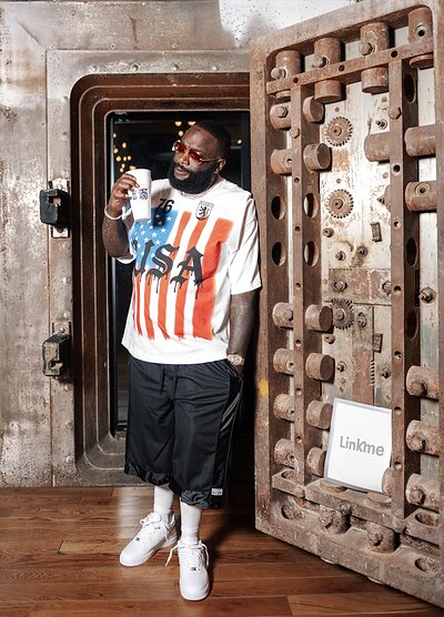 Rick Ross, multi-platinum recording artist and entrepreneur, at Link.me's Miami headquarters. Ross uses Link.me's "Automations" feature, letting fans presave his music by simply commenting on his Instagram posts - turning social engagement into instant conversion. (Photo: Link.me)