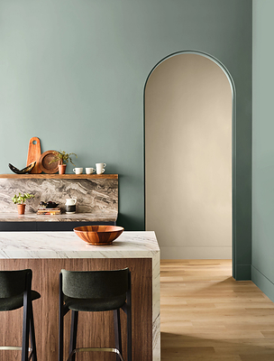 Kitchen Wall & Trim: Taiga SW 9654 - Hallway Wall & Trim: Universal Khaki SW 6150