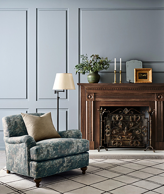 Walls: Steely Gray SW 7676 - Mantle: Minwax Espresso MW1186
