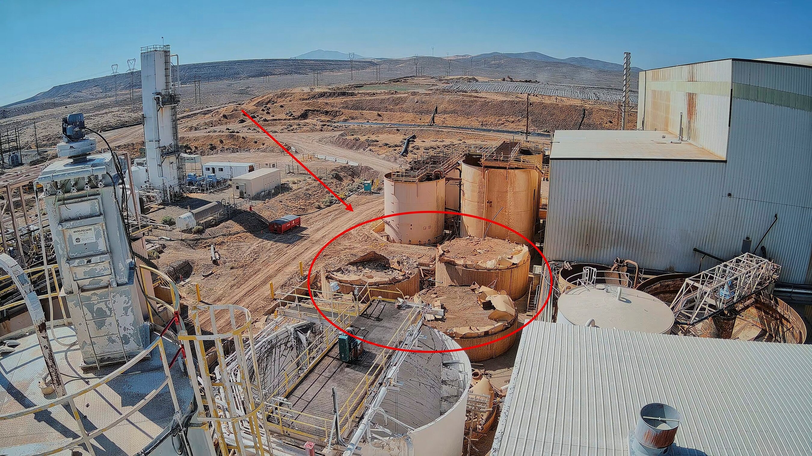 Figure 2: Demolition of the existing CIL tanks in preparation for new CIL tanks as part of the Lone Tree Plant refurbishment.