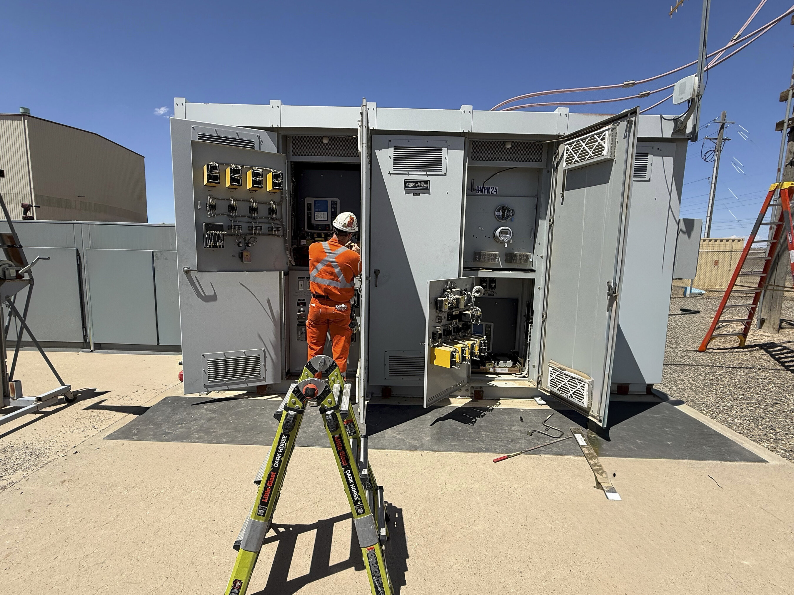 Figure 3: Inspection of the main electrical substation in preparation for planned upgrades.