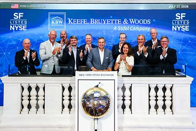 Keefe, Bruyette & Woods at the NYSE on July 27 This image opens in the lightbox