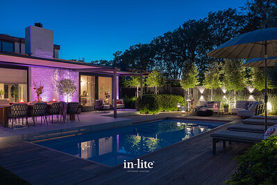 Atmospheric image of in-lite outdoor lighting