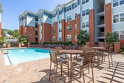 The poolside amenity area at The Union, an off-campus student housing community adjacent to UNC Charlotte. Preiss was recently awarded property management of The Union and nearby community The Mill following their acquisition by Triangle Capital Group. A planned $5 million capital investment across both properties will fund complete overhauls of clubhouse and amenity spaces, interior unit upgrades, integrated smart home technology, and full brand transformations.
