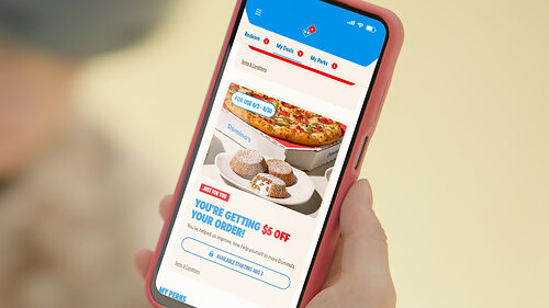 Domino’s is paying customers to try its new digital ordering experience by giving them $5 off their next order. Domino’s is paying customers to try its new digital ordering experience by giving them $5 off their next order.