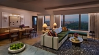 View of Central Park at dusk from the parlor of the Promenade Suite on the 38th floor of the JW Marriott Essex House New York.