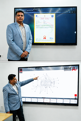 Prof Ashish Sharma, Research Scholar Chandigarh University demonstrating the patent applicability certified by the Union Government’s Patent Office 