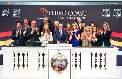 Third Coast Bancshares at the NYSE on July 28. This image opens in the lightbox