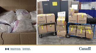 Les agents de l'ASFC au point d'entrée de Coutts saisissent 380 kg de méthamphétamine et de cocaïne combinées au point d'entrée de Coutts.