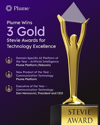 Plume Wins 3 Stevie Awards for Technology Excellence Plume Wins 3 Stevie Awards for Technology Excellence