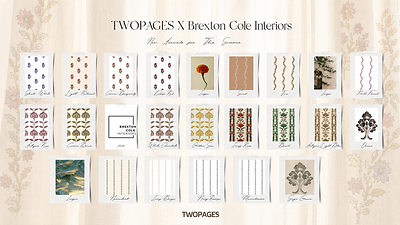 Signature patterns from the Brexton Cole X TWOPAGES collection.