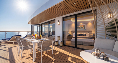 Rendering of the outdoor area of new-to-fleet Bridgeview Suite.