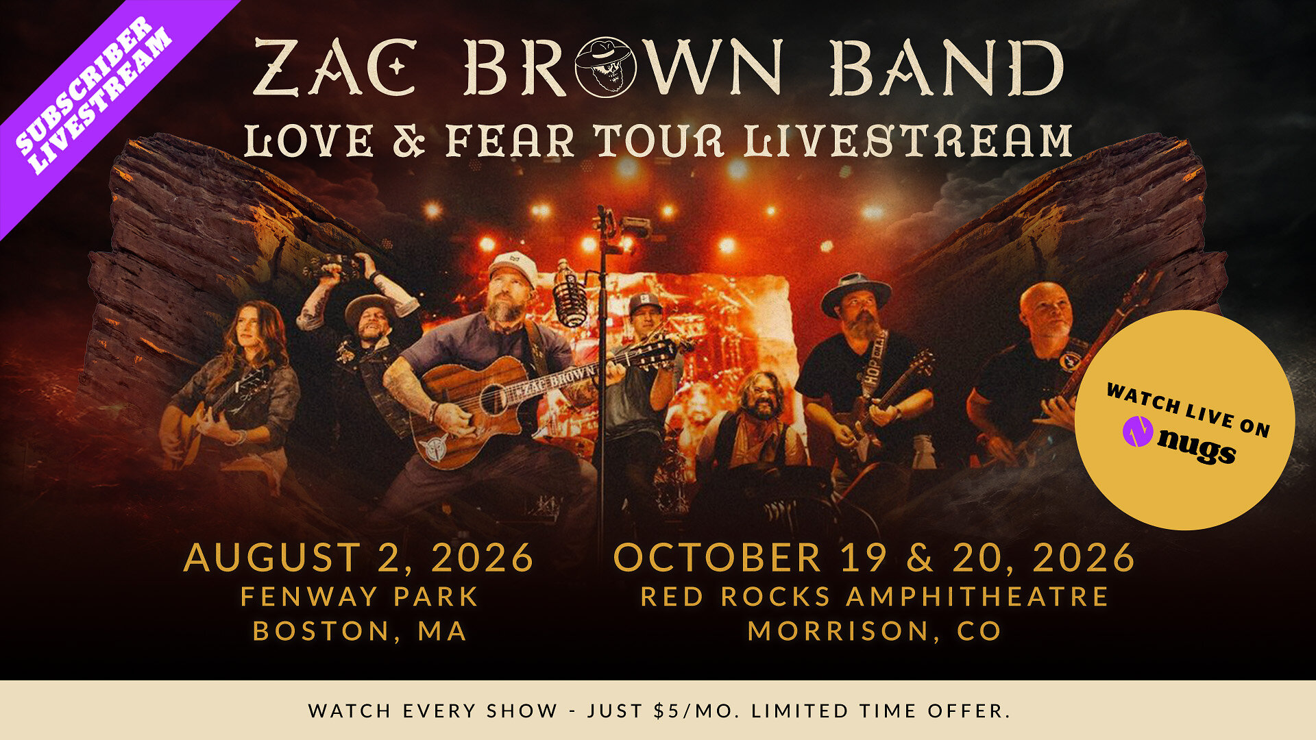 Les concerts de Zac Brown Band en streaming sur nugs.net