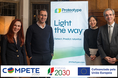 From left: Dr. Emma Yates (CSO & Co-Founder), Prof. Gonçalo Bernardes (SAB Chair & Co-Founder), Dr. Cong Tang (Head of Translational Evidence), Prof. Luís Costa (Study Chief Investigator)
