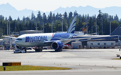 N795CA Leaving for its first revenue mission.