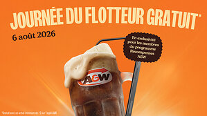 Le 6 août, le Flotteur à la Root Beer A&amp;W™ sera GRATUIT sur l'appli mobile A&amp;W!
