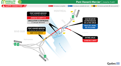 Pont Honoré-Mercier, jusqu’au 3 août Pont Honoré-Mercier, jusqu’au 3 août