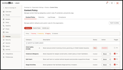 Every Request Passes Through One Governed Layer. Policy, secrets, and role-based access live in one place, and every use is logged. Nothing reaches AI, or comes back, without passing through it.