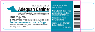 American Regent, Inc. Animal Health Issues Nationwide Recall of two lots of Adequan® Canine and two lots of Adequan® i.m. due to visible glass fiber material in the product