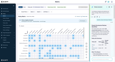 Elisity Intelligence AI Policy Analysis Microsegmentation
