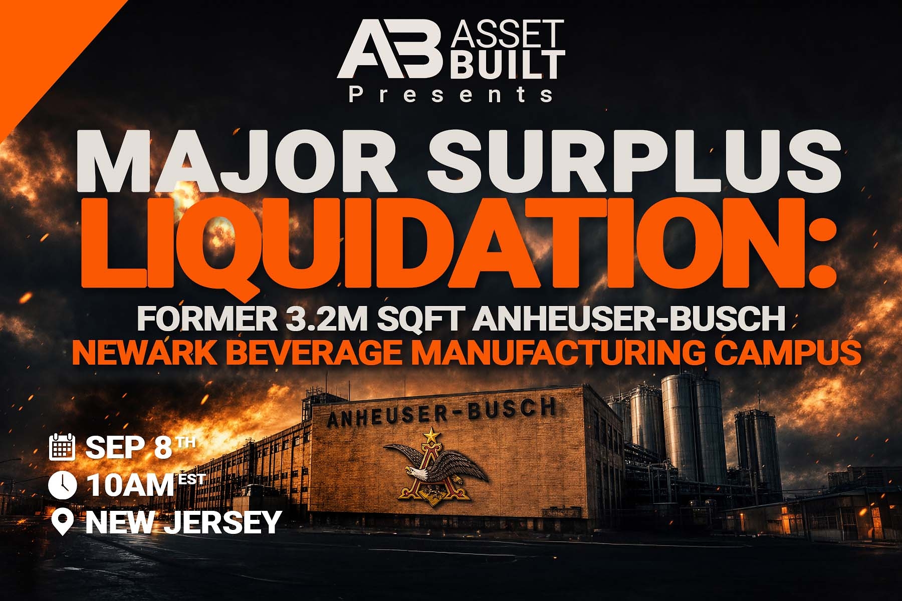 AssetBuilt to Conduct Major Industrial Auctions for Cutrale and Former Anheuser-Busch Manufacturing
