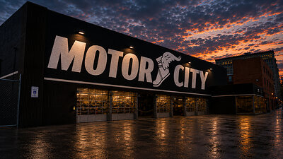 Exterior rendering of the new Goodyear Motor City Garage in Detroit.
