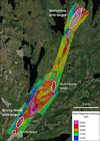 Figure 4 – Total magnetic intensity map of the Advocate Property area