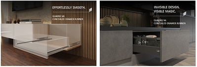 Hettich's Quadro V6 Concealed Drawer Runner combines invisible design with effortless, silent performance for modern interiors.