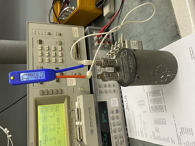 Using LCR-Reader-MPB to measure 0.1 pF standard capacitor at Navair Technology Lab in Toronto
