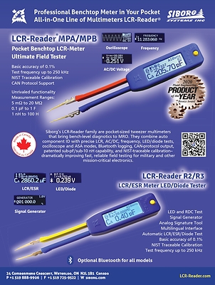 LCR-Reader product line: Benchtop LCR-meter in your pocket.