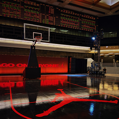 Connor Sports custom court installed at the Chicago Board of Trade