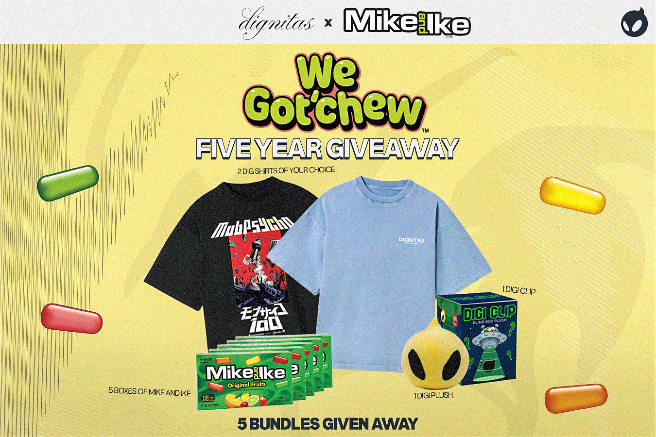 Dignitas and MIKE AND IKE® Celebrate 5-Year Partnership Milestone with Major "We Got'chew™" Campaign and Live Events