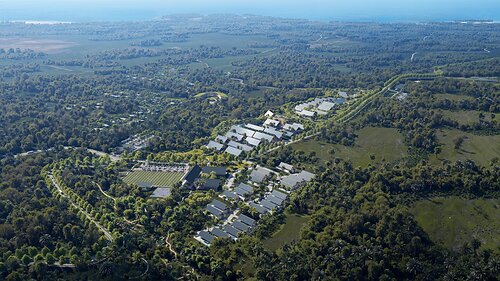 Aerial View Rendering of Aldea Tropicalia