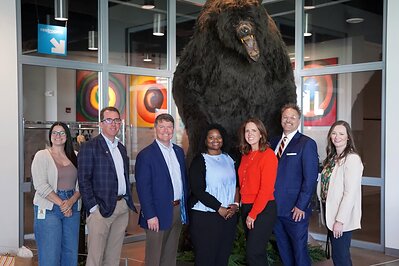 Representatives from TVA recently visited Discovery Park of America to learn more about plans for the museum's Energy Gallery renovation. Pictured, from left, are Jennifer Wildes Hunter of Discovery Park; Nick Kistenmacher, Bert Robinson and Taquiya Thompson of TVA; and Clare Saum, Scott Williams and Bethany Brock of Discovery Park.