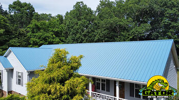 Hawaiian blue metal roofing installed in Efland, NC by Gator Metal Roofing