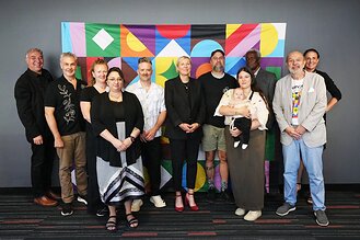 Left - right back: M.-A. Gemme (Palais des congrès), Donovan Paul Rocher (AIDS Community Care Montreal), Carrie Martin (Indigenous Health Centre of Tiohtià:ke), Alexandre Dumont Blais (RÉZO), Emmanuelle Legault (CEO of the Palais des congrès), Yanick Paradis (Dopamine), Joseph Jean-Gilles (GAP-VIES), V. De Noncourt (Palais des congrès)
Left - right front: Morgana Lefebvre (Tiohtià:ke Indigenous Health Centre), Sandra Wesley (Stella),Dr. Marc Steben (Co-Chair of the STI & HIV 2025 World Congress)