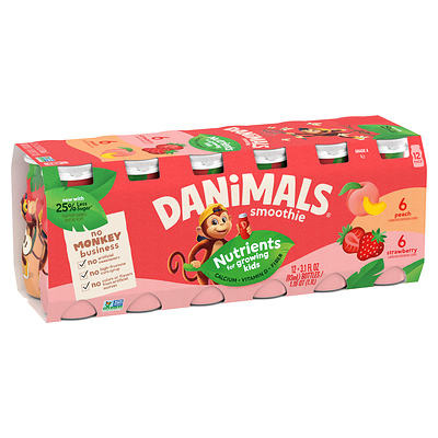 Danimals® Peach + Strawberry Smoothies Variety Pack