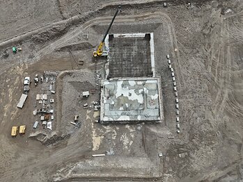 Figure 2 – First concrete pour for EP2 ball mill foundation – July 2026 Figure 2 – First concrete pour for EP2 ball mill foundation – July 2026
