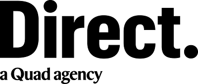 Logo for Direct, a Quad agency, launching today as Quad's direct marketing agency.