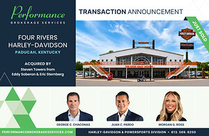 Performance Brokerage Services Advises on the Sale of Four Rivers Harley-Davidson in Paducah, Kentucky from Eddy Soberon and Eric Sternberg to Steven Towers