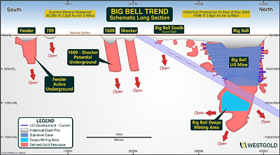 Figure 5: Big Bell Trend Long Section