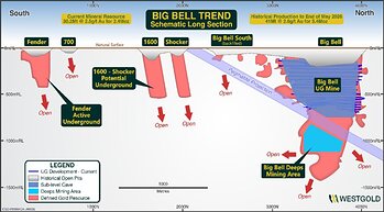Figure 5: Big Bell Trend Long Section
