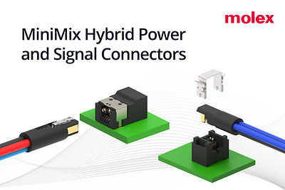 MiniMix Hybrid Power and Single Connectors combine 15A power and 1Gbps Ethernet in an ultra-compact 5.65mm size for space-constrained humanoid robot joints and actuators.